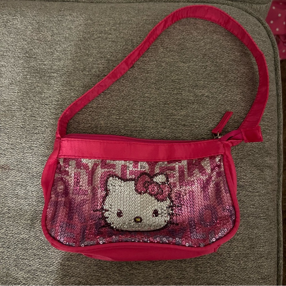 Y2K Hello Kitty Pink Sequin Shoulder Bag